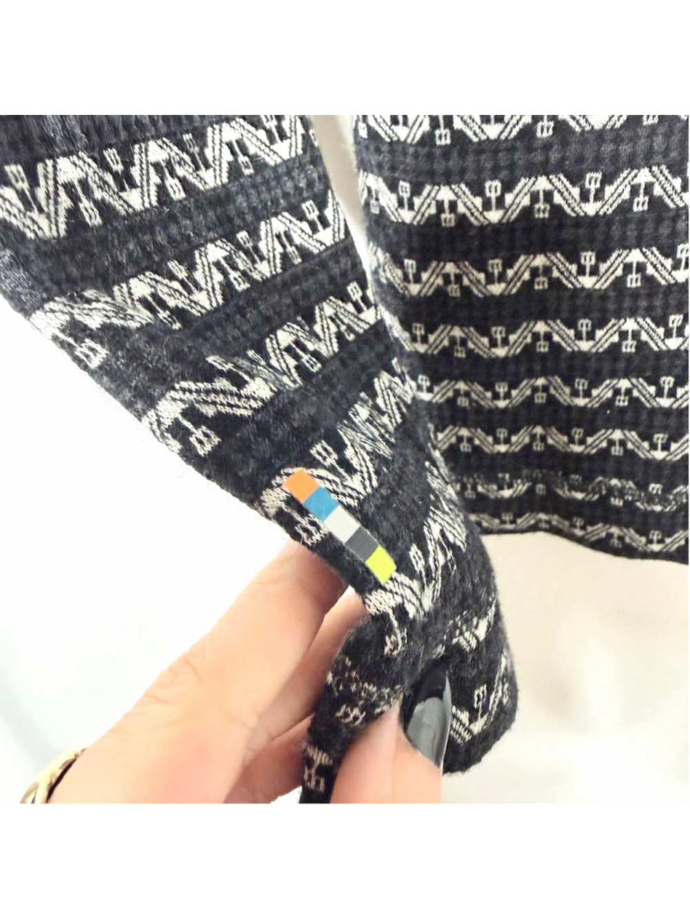 Women's Smartwool Black Gray Striped Long Sleeve Quarter Zip XS - Picture 5 of 6